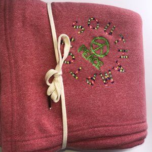 SOUTHAMPTON EMBROIDERED PINK BLANKET